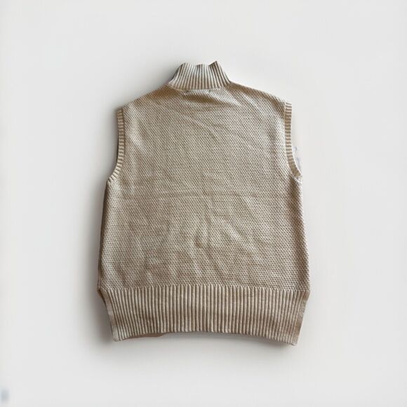 Vero Moda Cable Knit Fisherman Sweater Vest Large Cream Preppy Boho Academia - Picture 6 of 9